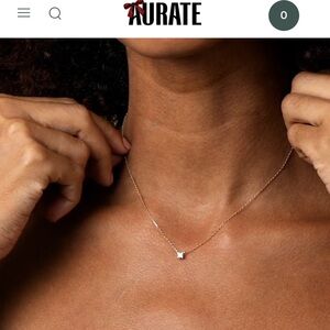 Aurate Diamond Solitaire Necklace (White Gold)